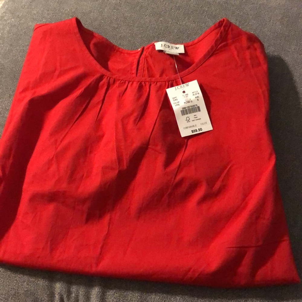 J CREW WOMENS SMALL RED SHORT SLEEVED SHIRT NWT MSRP $59 - Picture 7 of 7